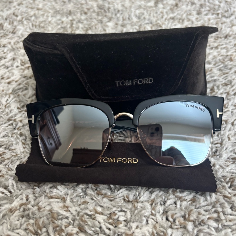 Tom Ford DAKOTA Black Frame Sunglasses with Pink Gradient Lenses